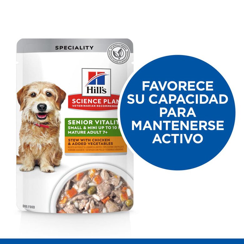 Hill’s Science Plan Senior vitatily adult 7+ small & adult estofado de pollo sobre para perros, , large image number null